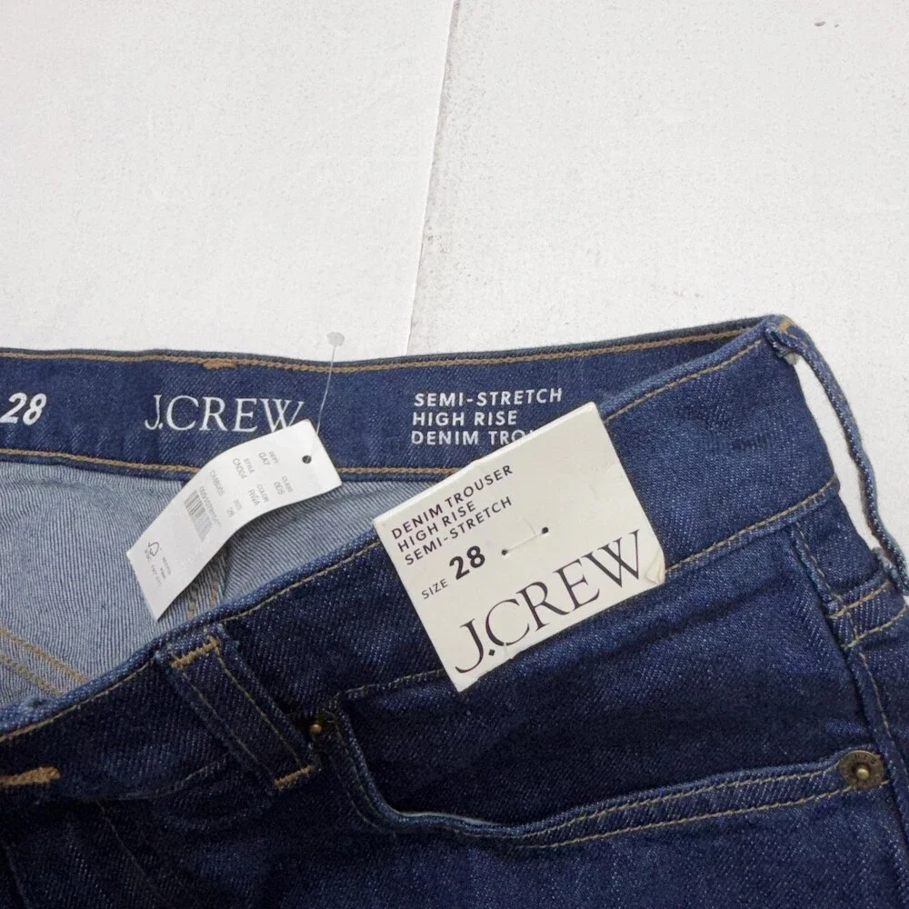J.Crew Wide Leg Jeans Womens 28 Blue Dark Wash High Rise Denim Trouser